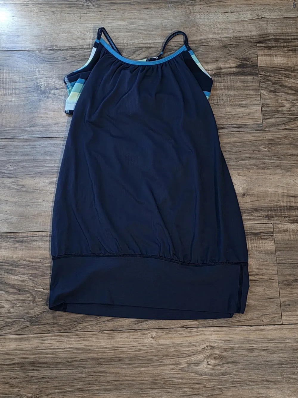 lululemon athletica Navy Tank with Teal Accent Straps